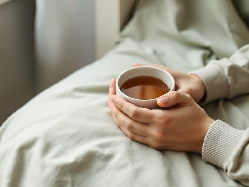 Hands holding a warm cup of tea in soft daylight